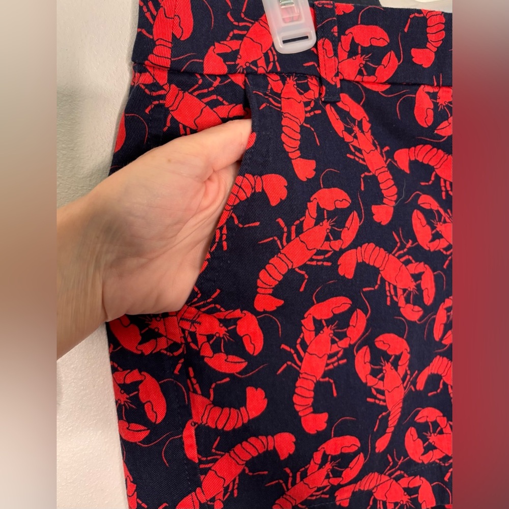 J. Crew Navy/Red Lobster Print Women's Shorts - Picture 8 of 16